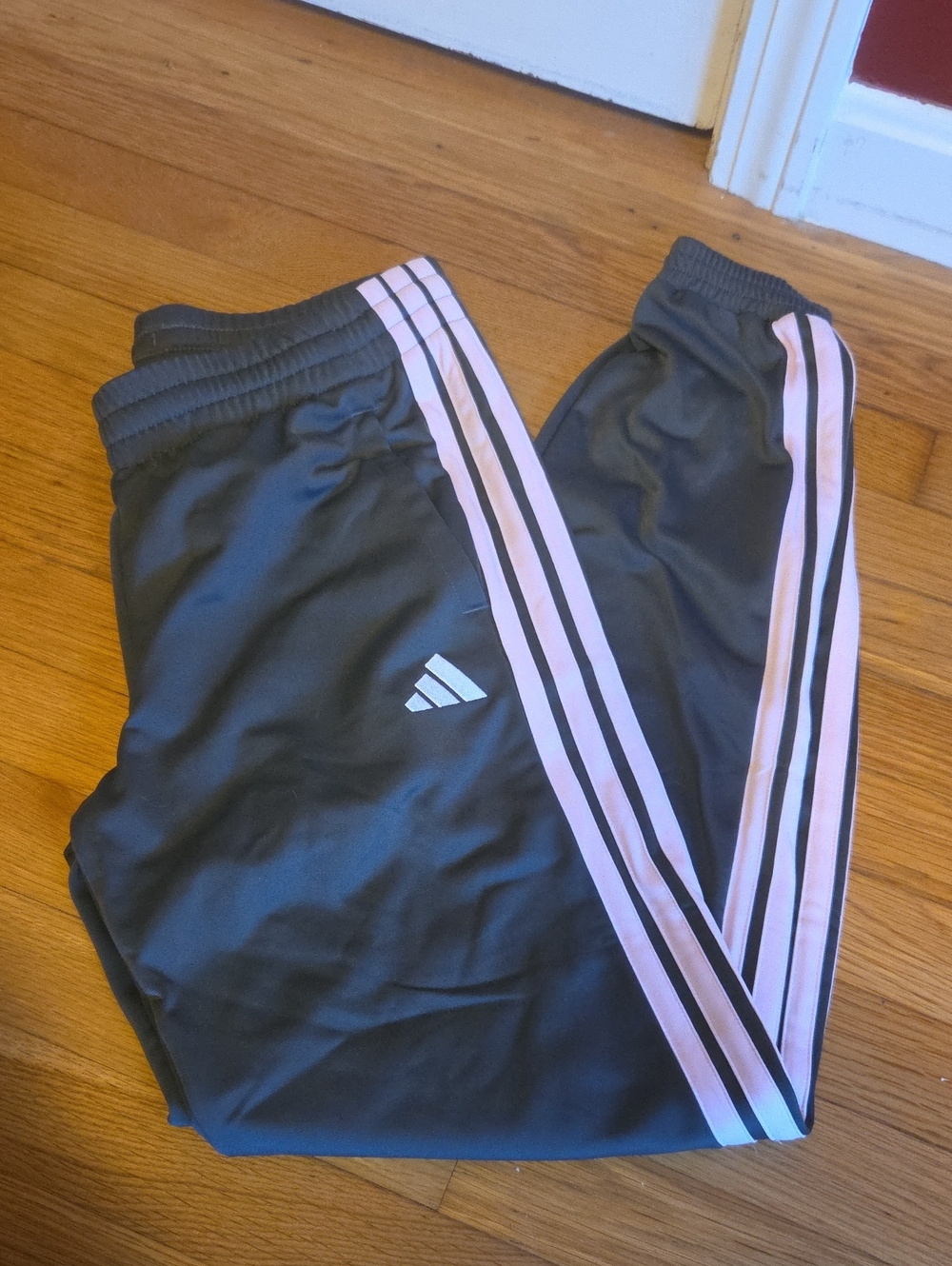 adidas Joggers with Pink Side Stripes